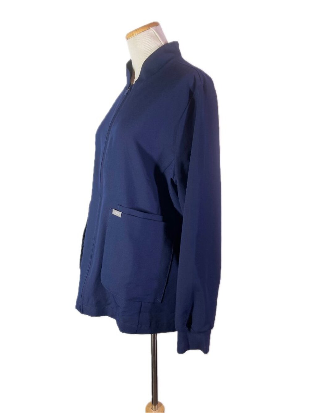 FIGS Women's Size XL Sebina Scrub Jacket Pockets Navy Blue Zip-Fornt - Picture 9 of 9